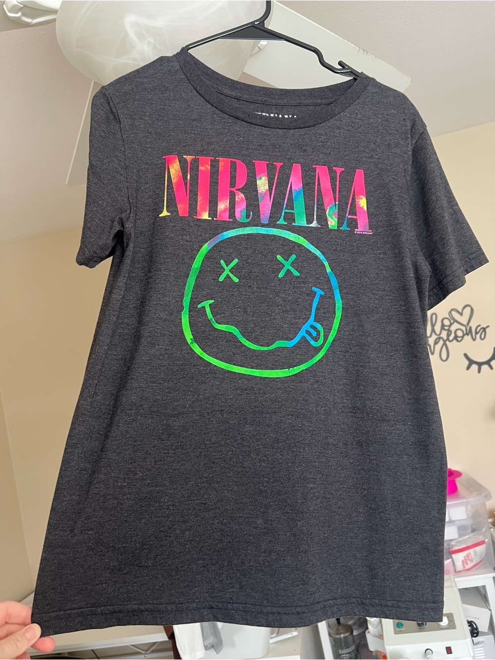 3 women’s band tee’s Black Nirvana Rolling Stones Sublime Logo size Medium - Picture 3 of 4